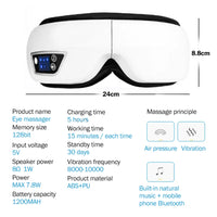 Eye massager control panel and buttons