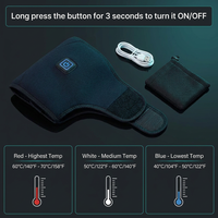 Knee wrap temperature settings: high, medium and low