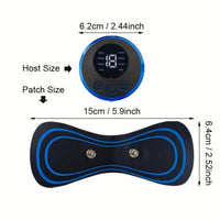 EMS massager pad applied to the shoulder