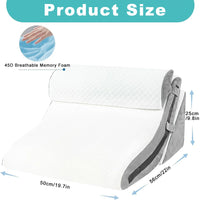 Wedge pillow set arranged for back support