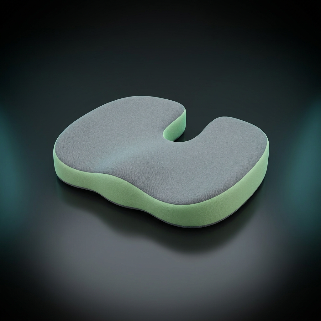 3-zone memory foam lumbar seat cushion, dark studio product photo