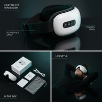 Eye massager control panel and adjustable strap detail