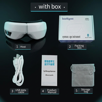 What's included: eye massager, packing box, USB cable, manual and storage bag